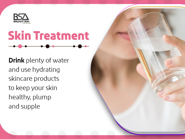 Drinking water rejuvenates the skin and beauty